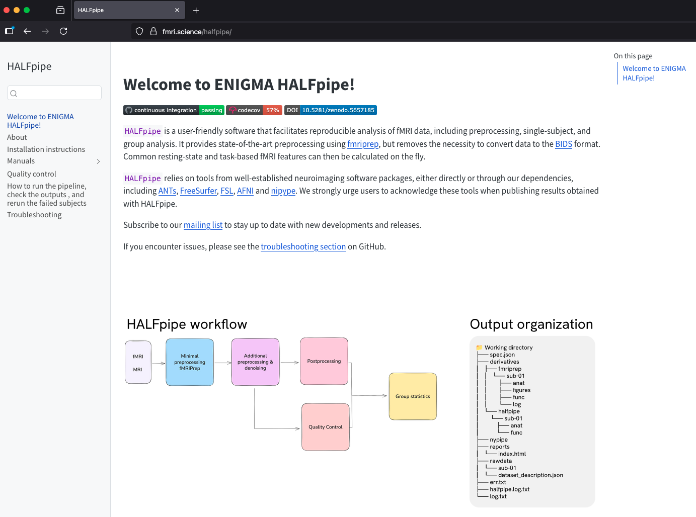 HALFpipe website preview